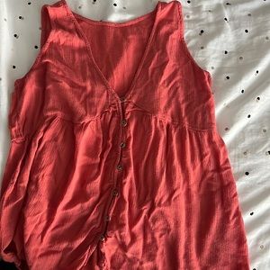 Orange flowy tank top